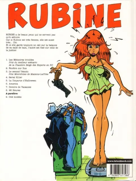 Verso de l'album Rubine Tome 8 96 heures