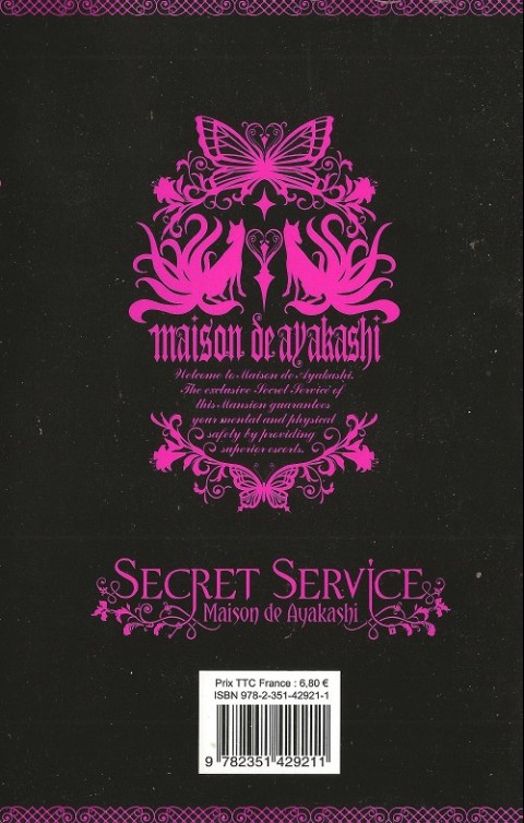 Verso de l'album Secret service - Maison de Ayakashi 8