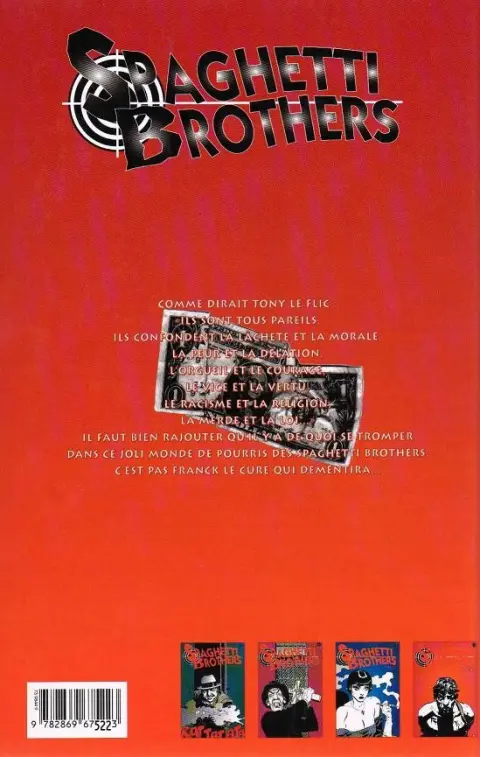 Verso de l'album Spaghetti Brothers Version N&B Tome 4