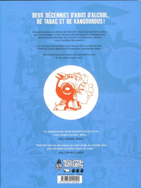Verso de l'album Tank Girl Tome 1