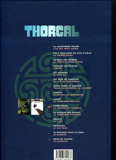 Verso de l'album Thorgal Tome 10 L'épée soleil / La forteresse invisble