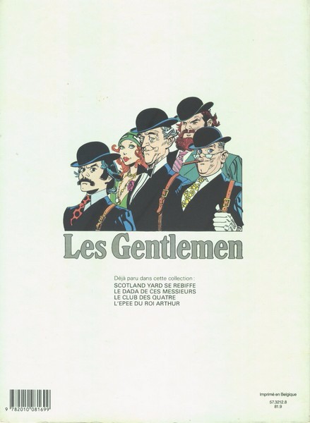 Verso de l'album Les Gentlemen Tome 4 L'épée du roi Arthur