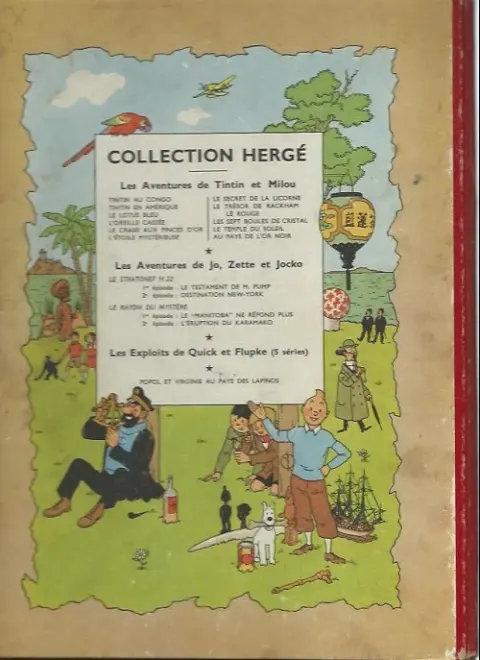 Verso de l'album Les Aventures de Jo, Zette et Jocko Tome 4 Le Rayon du Mystère 2e épisode, L'éruption du Karamako