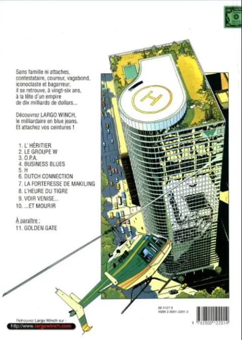 Verso de l'album Largo Winch Tome 6 Dutch connection