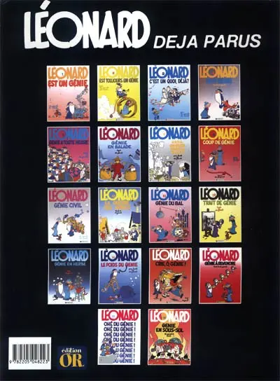 Verso de l'album Léonard Tome 1 Léonard est un génie