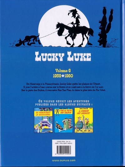 Verso de l'album Lucky Luke L'Intégrale Volume 6 1959-1960