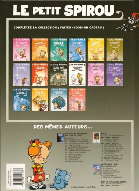 Verso de l'album Le Petit Spirou Tome 9 C'est pas de ton âge !
