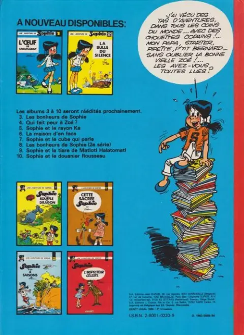 Verso de l'album Sophie Tome 1 L'œuf de Karamazout