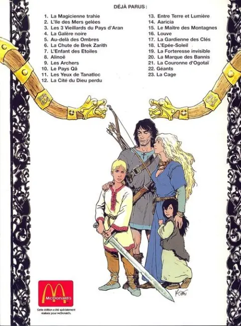 Verso de l'album Thorgal Tome 9 Les Archers