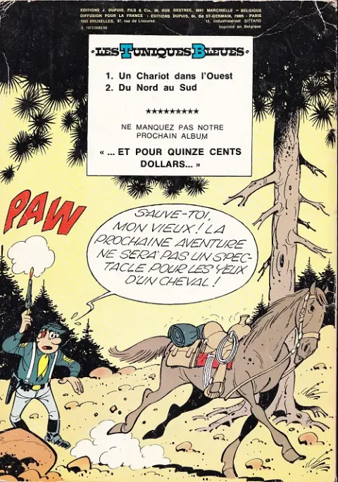 Verso de l'album Les Tuniques Bleues Tome 2 Du nord au sud