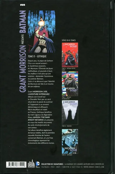 Verso de l'album Batman Tome 0 Gothique