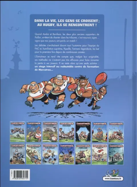 Verso de l'album Les Rugbymen Tome 14 On a déboulé à Marcatraz !
