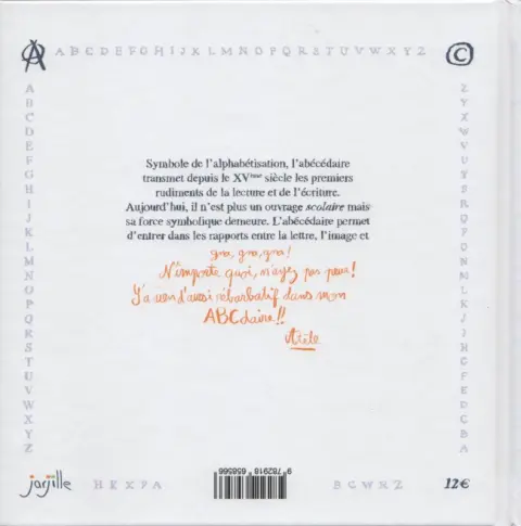 Verso de l'album Le Bel ABC d'Atèle