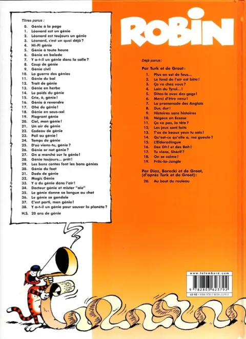 Verso de l'album Léonard Tome 38 Y a-t-il un génie pour sauver la planète?