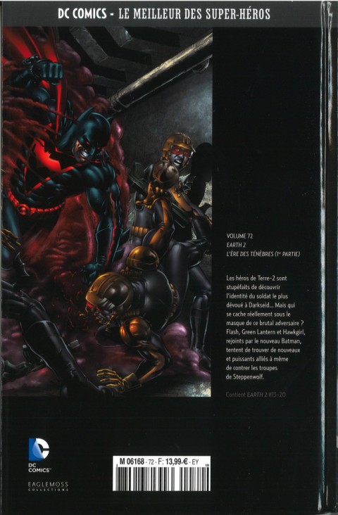 Verso de l'album DC Comics - Le Meilleur des Super-Héros Volume 72 Earth 2 - L'Ère des Ténèbres (1re Partie)