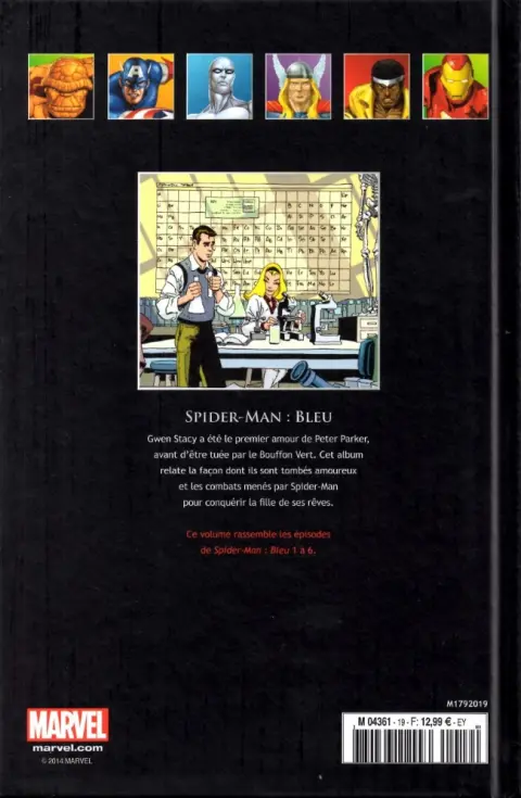 Verso de l'album Marvel Comics - La collection de référence Tome 19 Spider-Man - Bleu