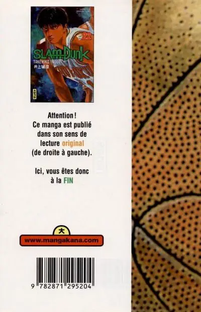 Verso de l'album Slam Dunk #22