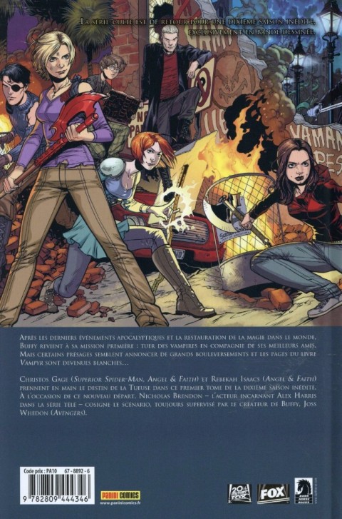 Verso de l'album Buffy contre les vampires - Saison 10 Tome 1 Nouvelles Règles