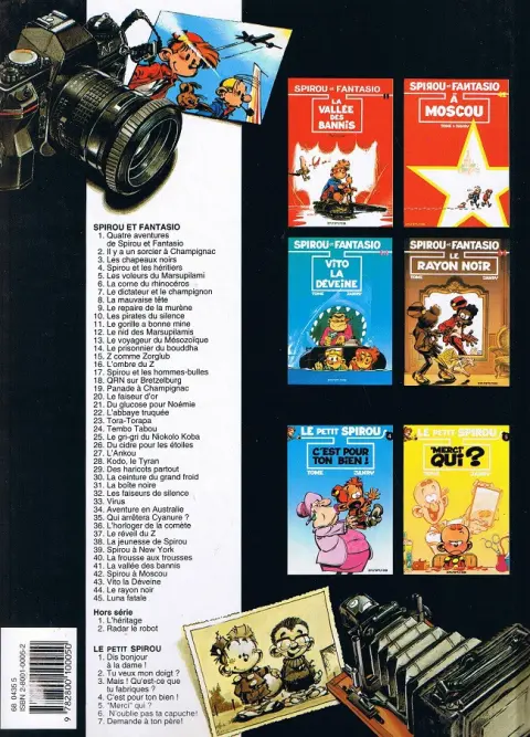 Verso de l'album Spirou et Fantasio Tome 3 Les chapeaux noirs