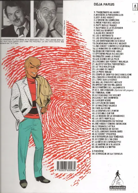 Verso de l'album Ric Hochet Tome 28 Hallali pour Ric Hochet