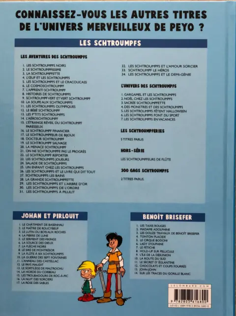 Verso de l'album Johan et Pirlouit Tome 17 La rose des sables
