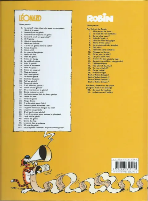 Verso de l'album Léonard Tome 23 Poil au génie