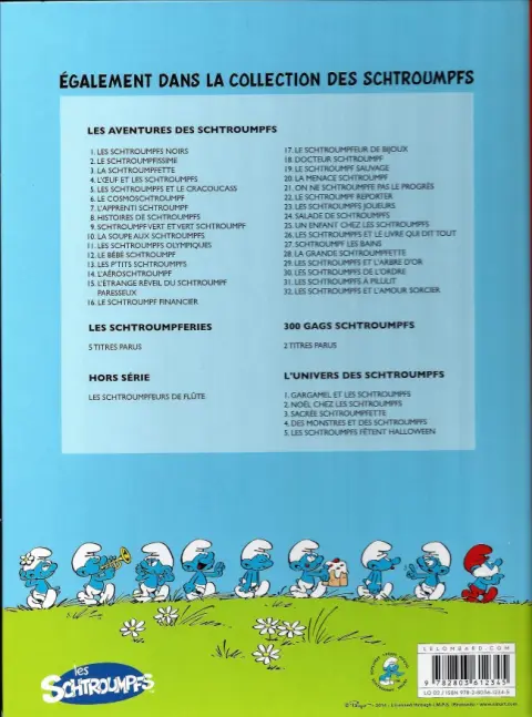 Verso de l'album Les Schtroumpfs Tome 15 L'étrange réveil du Schtroumpf paresseux