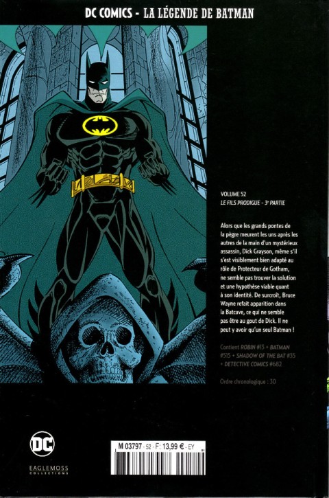 Verso de l'album DC Comics - La Légende de Batman Volume 52 Le fils prodigue - 3e partie
