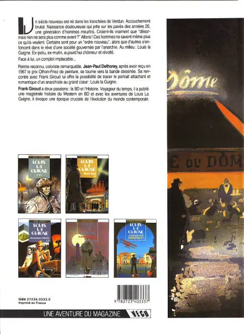 Verso de l'album Louis la Guigne Tome 1