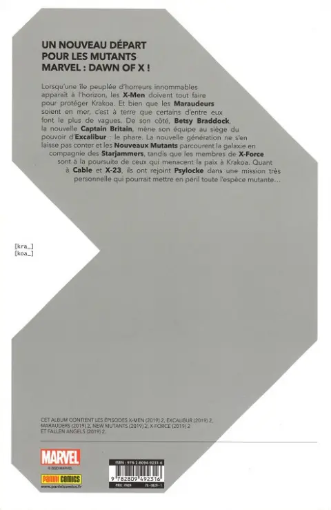 Verso de l'album Dawn of X Volume 02