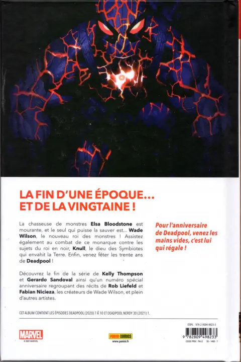 Verso de l'album Deadpool 2 La vie en noir