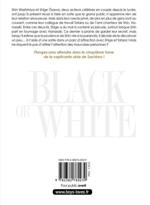 Verso de l'album Black or White 5