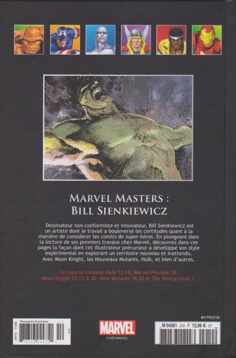 Verso de l'album Marvel Comics - La collection de référence Tome 210 Marvel Masters : Bill Sienkiewicz
