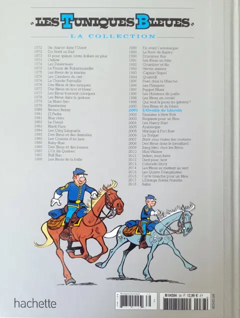 Verso de l'album Les Tuniques Bleues La Collection (Hachette) Tome 38 L'oreille de Lincoln