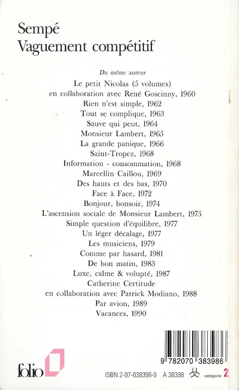 Verso de l'album Vaguement compétitif