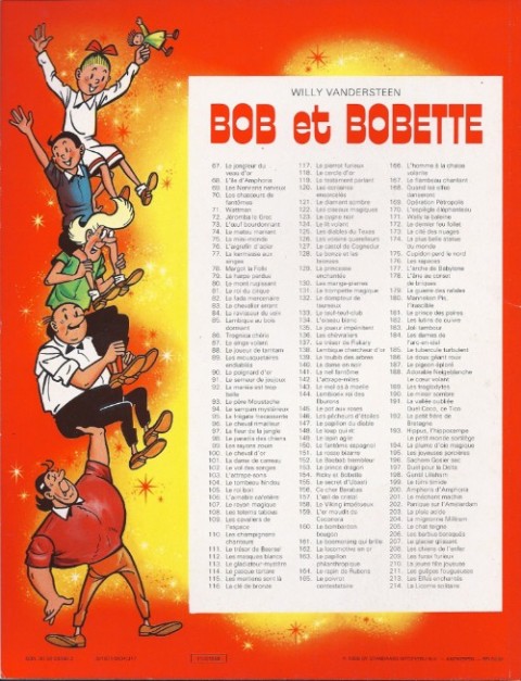 Verso de l'album Bob et Bobette Tome 111 Le trésor de Beersel