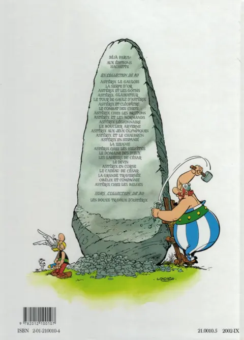 Verso de l'album Astérix Tome 10 Astéix légionnaire