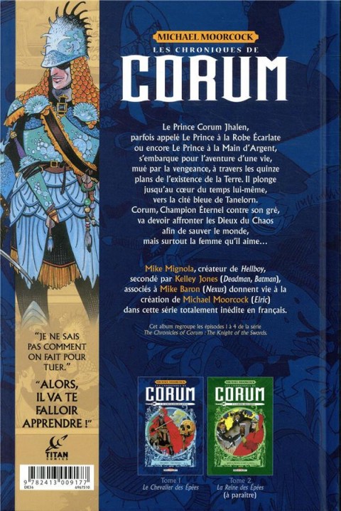 Verso de l'album Les Chroniques de Corum Tome 1 Le chevalier des épées