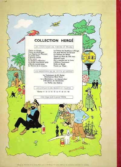 Verso de l'album Tintin Tome 20 Tintin au Tibet
