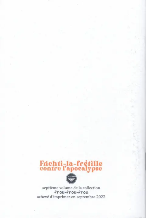 Verso de l'album Fritchi-la-frétille contre l'apocalypse