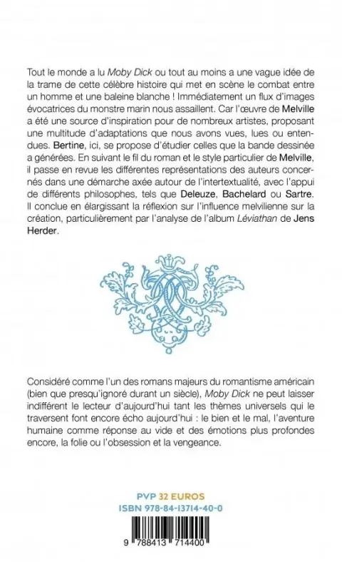 Verso de l'album Moby Dick et la BD !