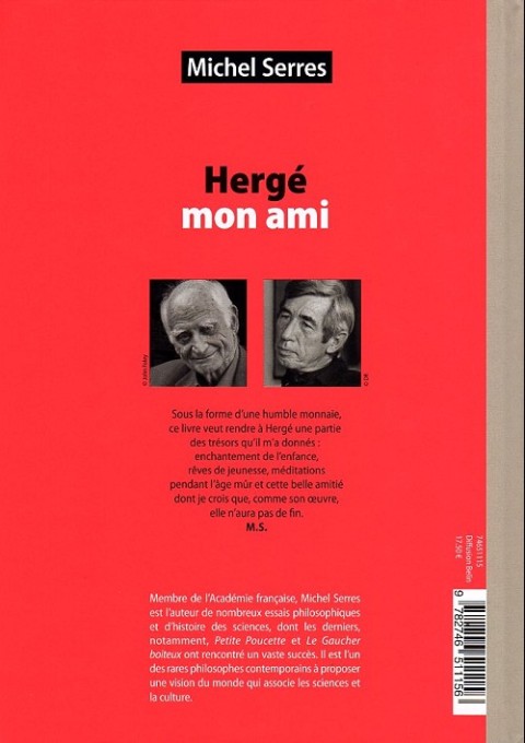Verso de l'album Hergé mon ami