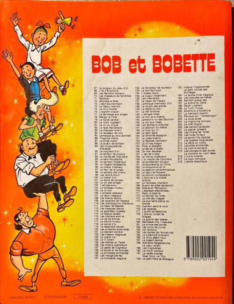 Verso de l'album Bob et Bobette Tome 110 Les champignons chanteurs