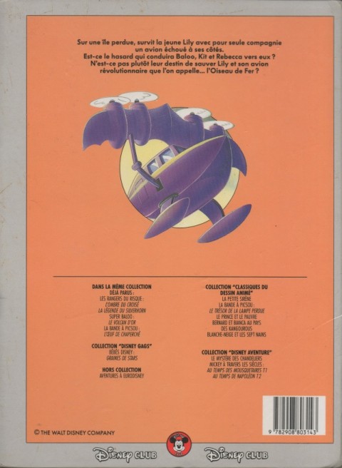 Verso de l'album Disney Club Super Baloo - L'Oiseau de fer