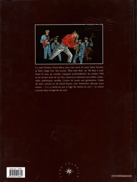 Verso de l'album Gene Vincent Une légende du rock'n'roll