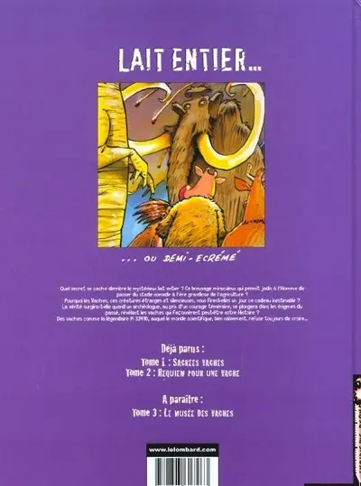 Verso de l'album Lait entier Tome 2 Requiem pour une vache