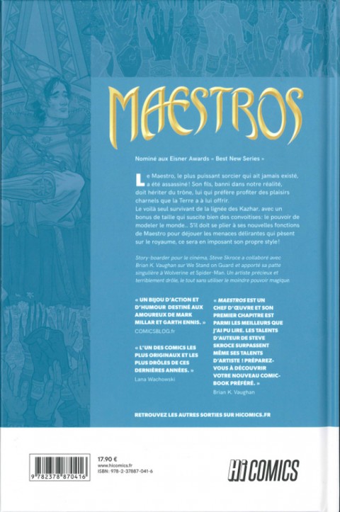Verso de l'album Maestros Tome 1