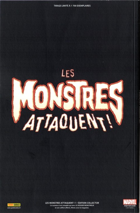 Verso de l'album Les Monstres attaquent Tome 1/3