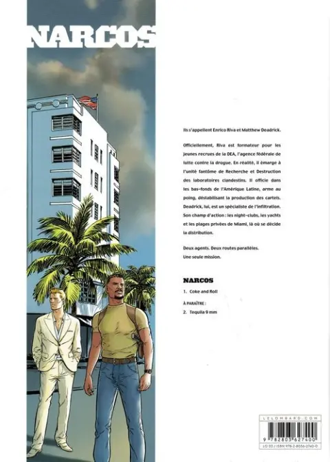 Verso de l'album Narcos Tome 1 Coke and Roll