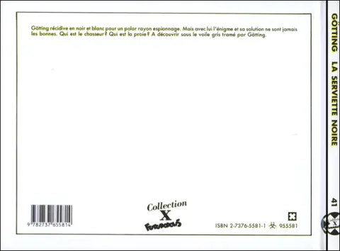 Verso de l'album La serviette noire